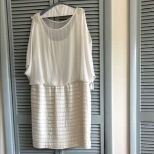 Dress Barn White Midi Dress Sleeveless